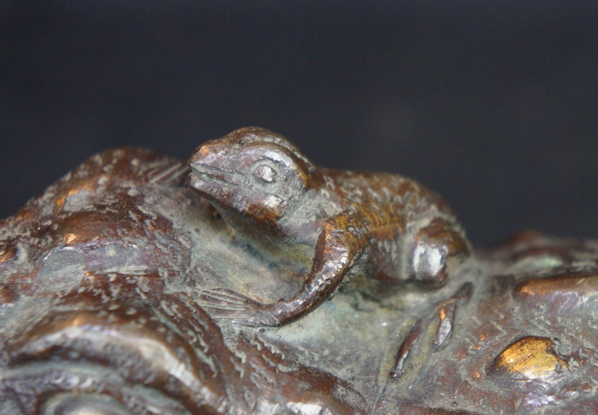 Antique bronze Suiteki frog Japanese sculpture 1900 Japan craft eBay