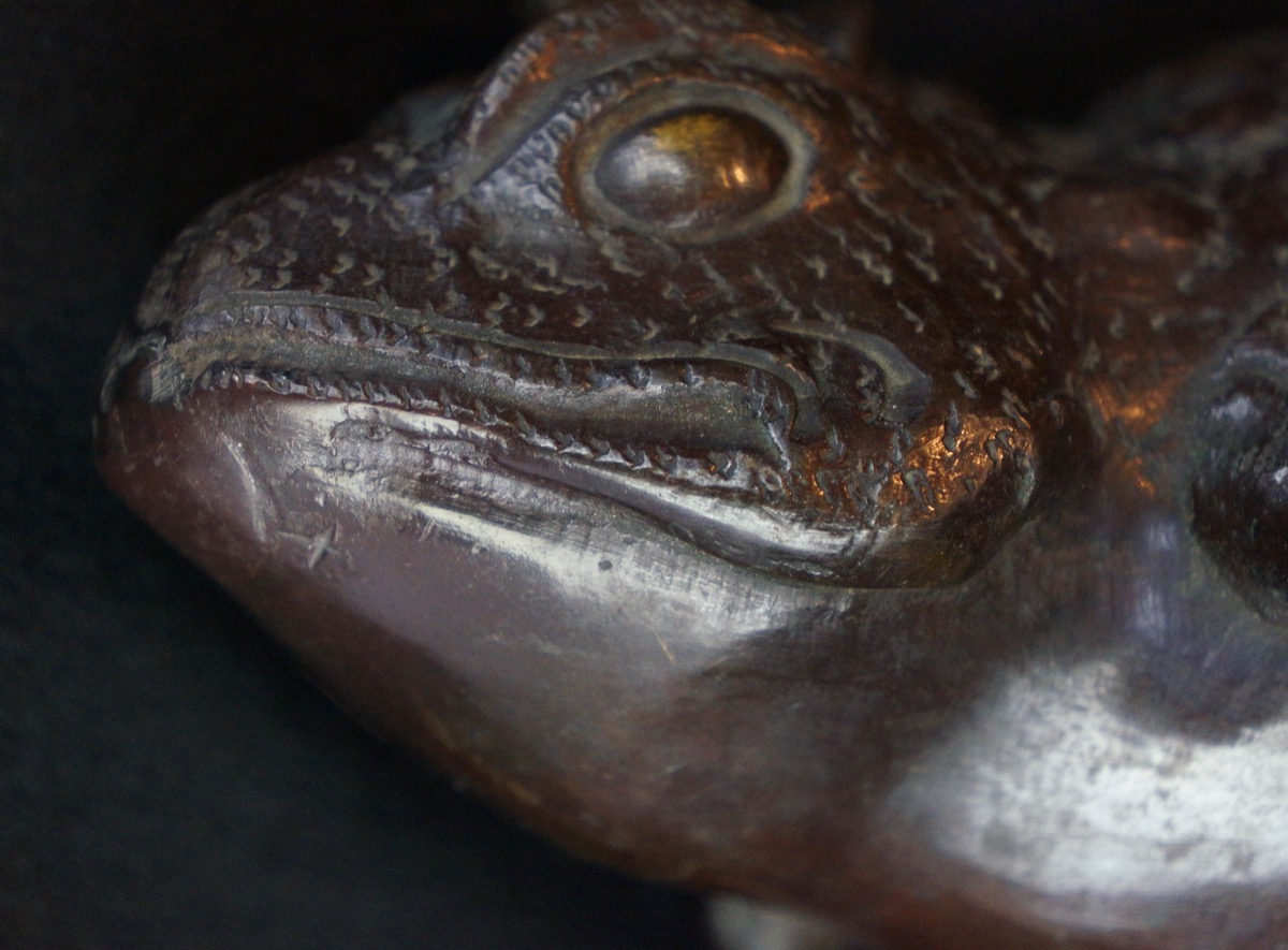 Antique bronze Suiteki frog Japanese sculpture 1900 Japan craft eBay