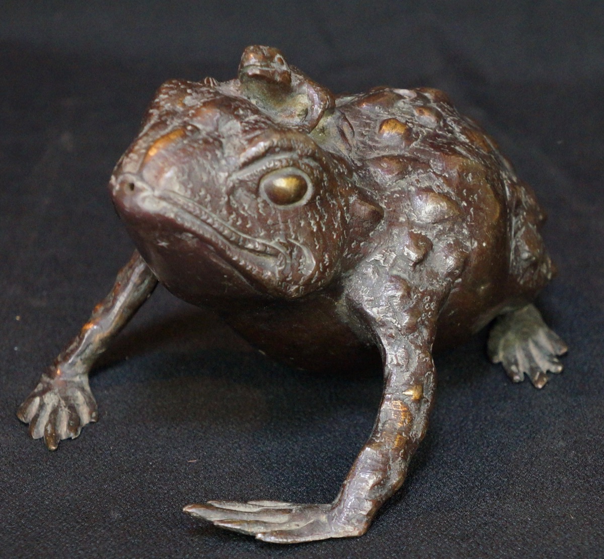 Antique bronze Suiteki frog Japanese sculpture 1900 Japan craft eBay