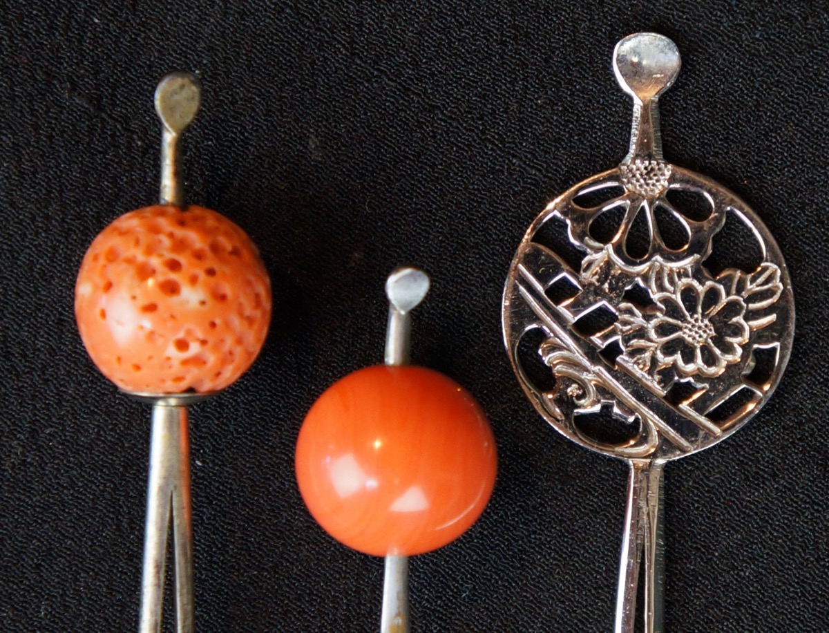 Traditional hair pins Japanese accessory Geisha 1900s Japan Kanzashi eBay