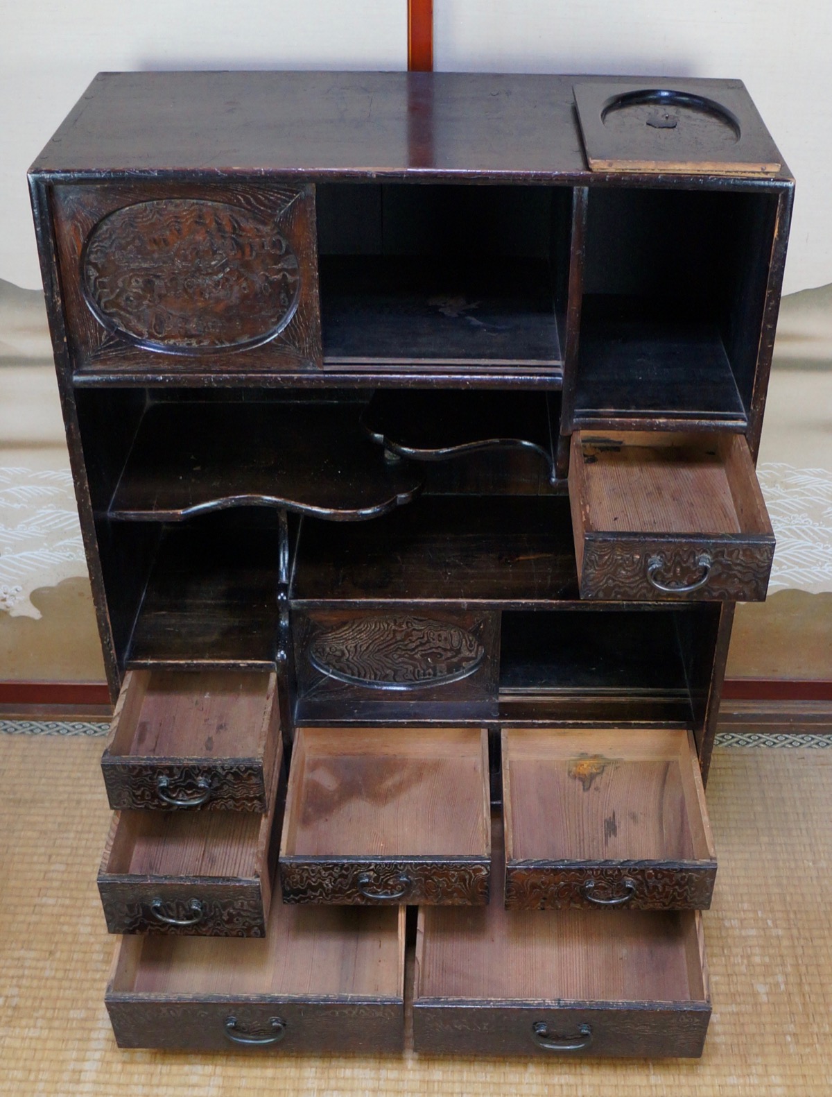 ANTIQUE CADANSU JAPANESE furniture 1890s interior Japan tea