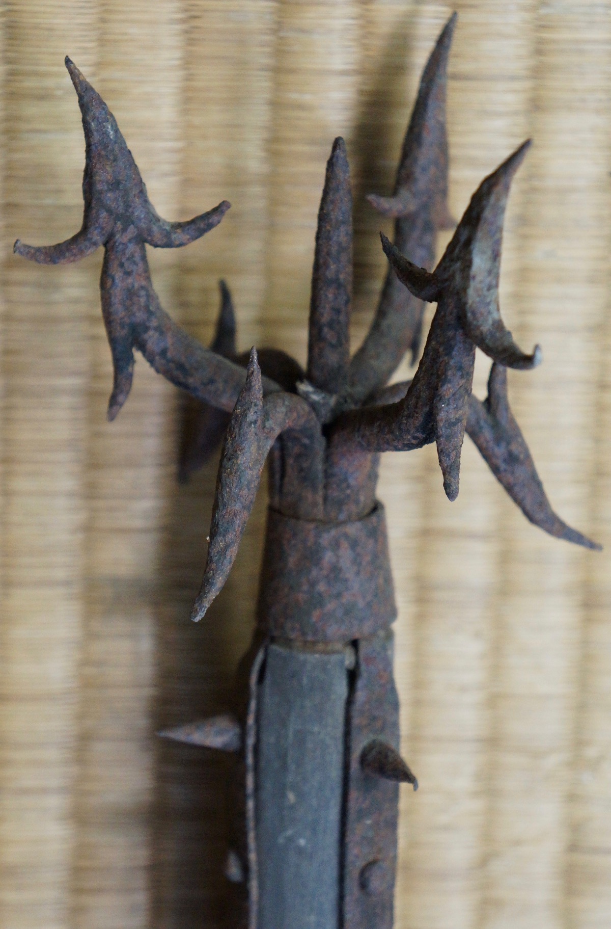 Antique Japanese spear hook Samurai Mojiri spear 1800's Edo era Japan