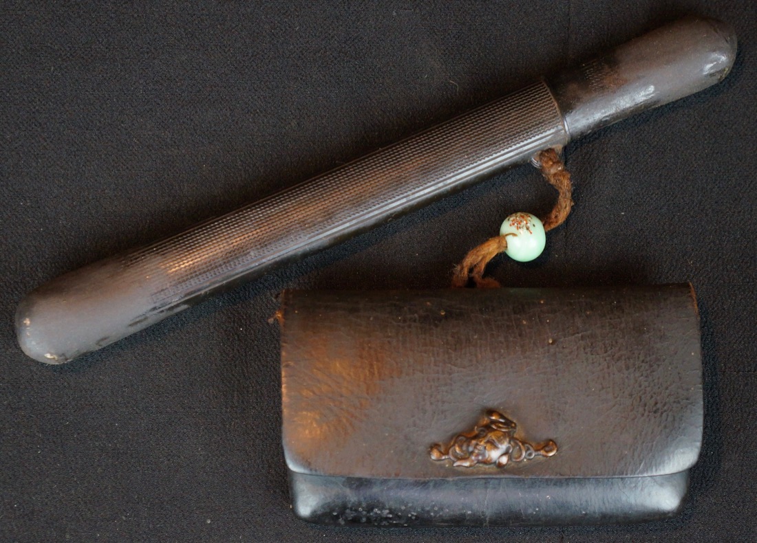 Antique Japanese Kiseru pipe set tobacco 1800s hand made Japan wear eBay