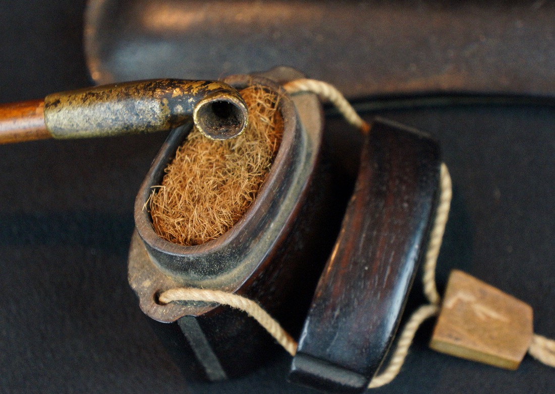 Antique Japanese rustic Kiseru pipe set tobacco 1900 hand made Japan wear eBay