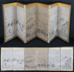 Antique Byobu landscape 1890