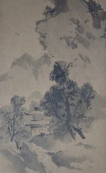 Antique ink art 1800s Sumi-e