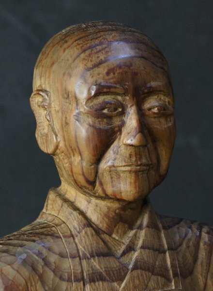 Buddhist monk carving 1900