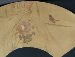 Japanese Sensu watercolor 1900